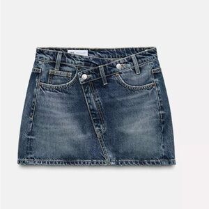 Zara TRF cross-waist denim skirt- Small